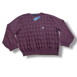 NWT Vintage Cambridge Classics Men's Size XXL Cotton Argyle Sweater Deadstock